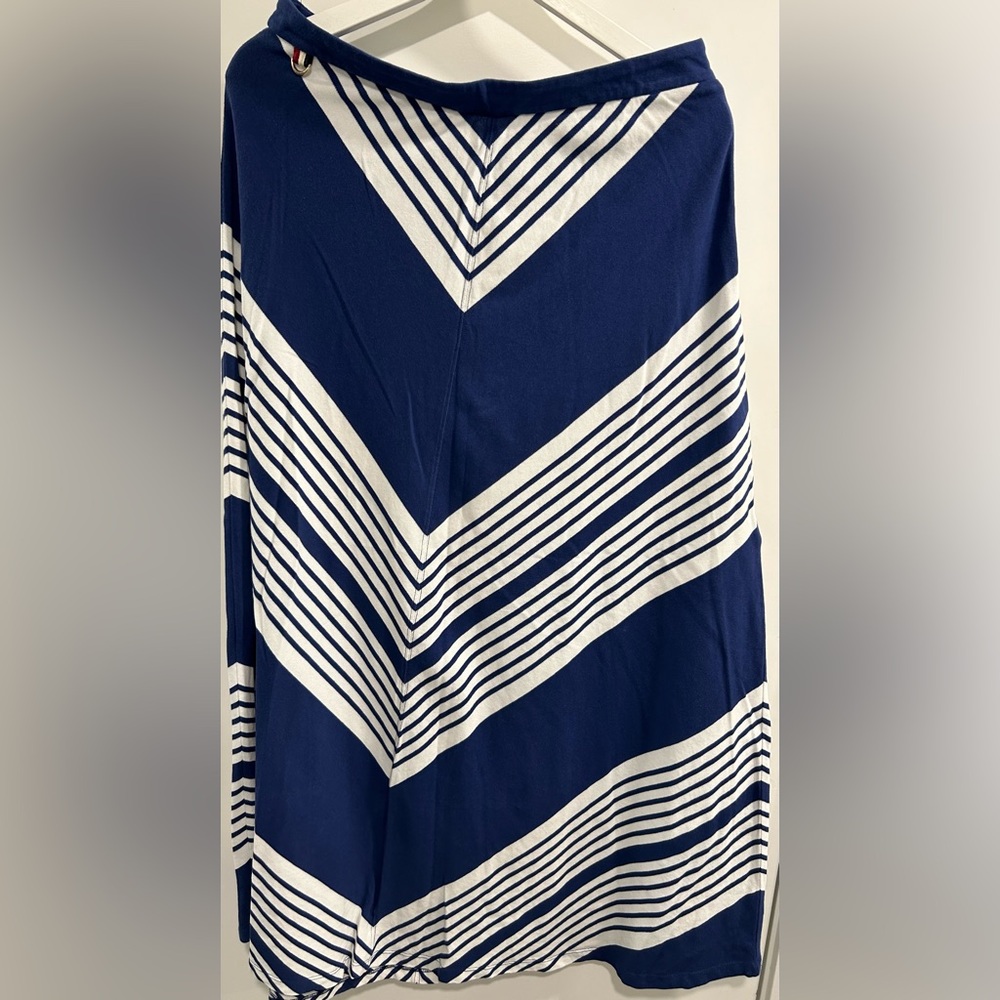 U.S. Polo Assn. Asymmetrical Blue and White Skirt